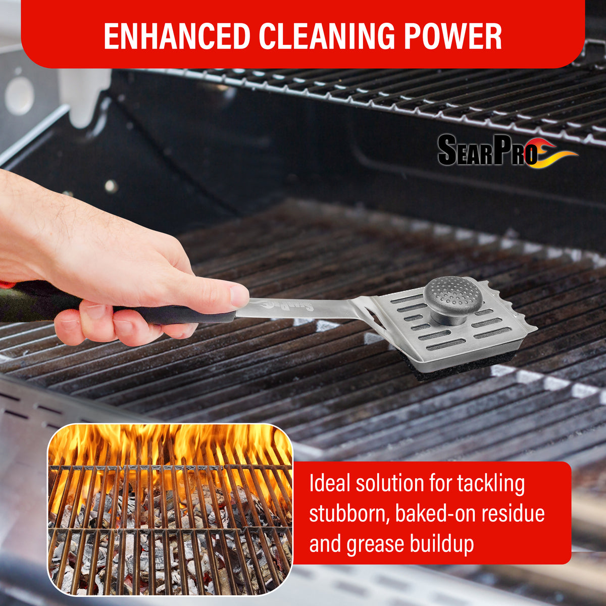 SearPro 4-IN-1 GRILL SPATULA WITH SCOUR PAD (IN STOCK BIGGEST SALE IN 5 YEARS!!!!)