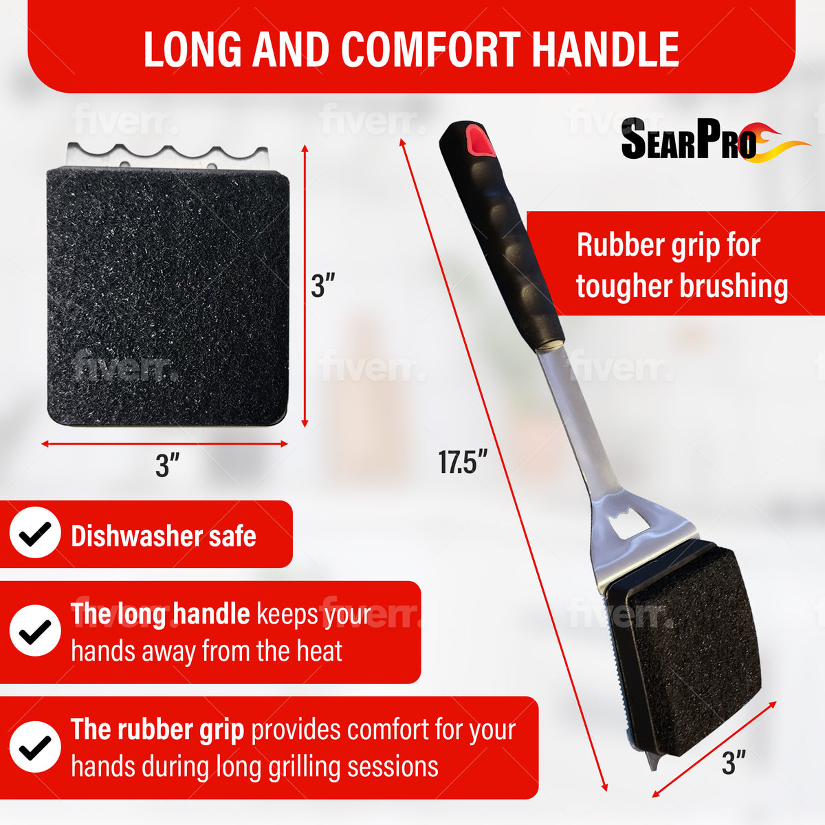 SearPro 4-IN-1 GRILL SPATULA WITH SCOUR PAD (IN STOCK BIGGEST SALE IN 5 YEARS!!!!)