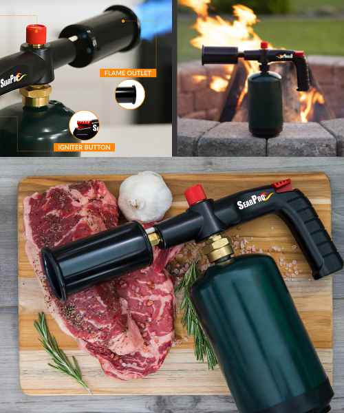POWERFUL SearPro Charcoal Torch Lighter - Cooking Gadgets - Sous Vide -  Cooking Torch - Culinary Kitchen Torch - Flamethrower Meater Gun Lighter 